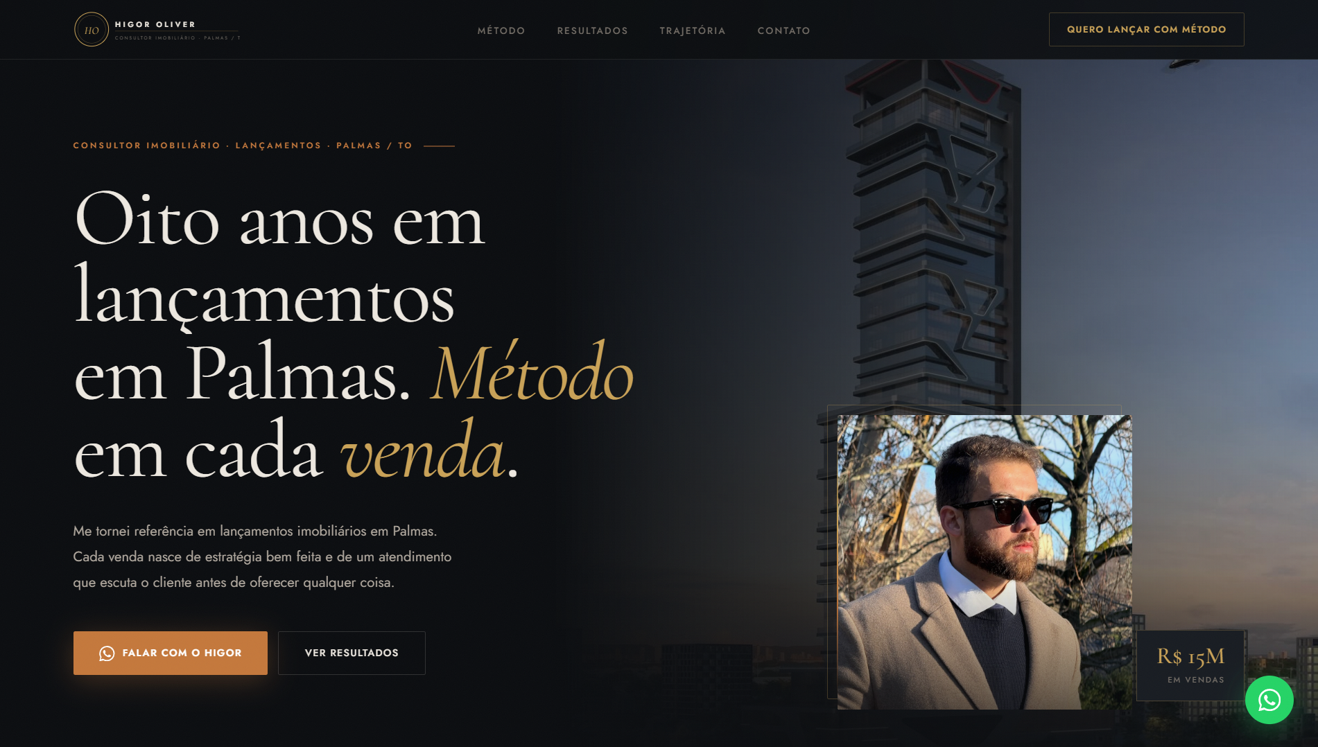 Print do site Higor Oliver