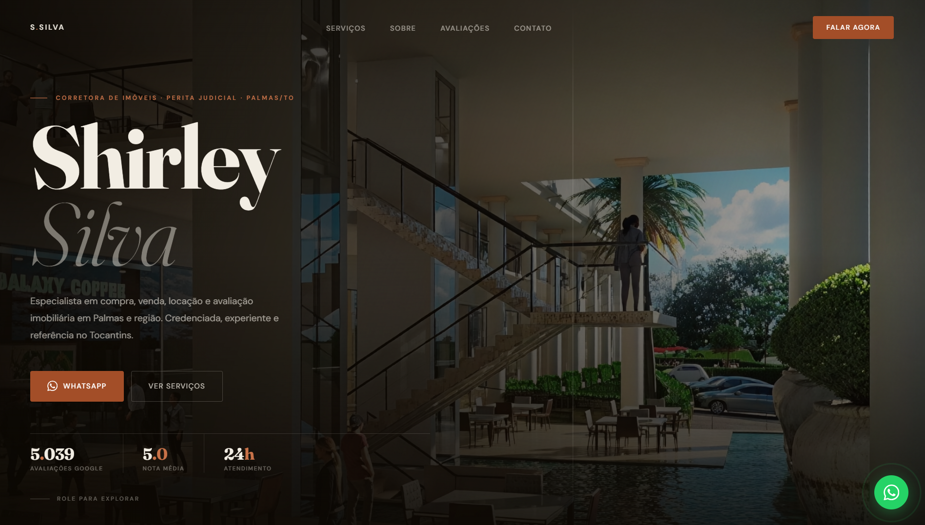 Print do site Shirley Silva